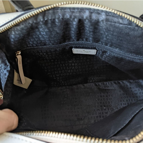 Kate Spade Felix Satchel Leather Bag Cream Black - Picture 11 of 16